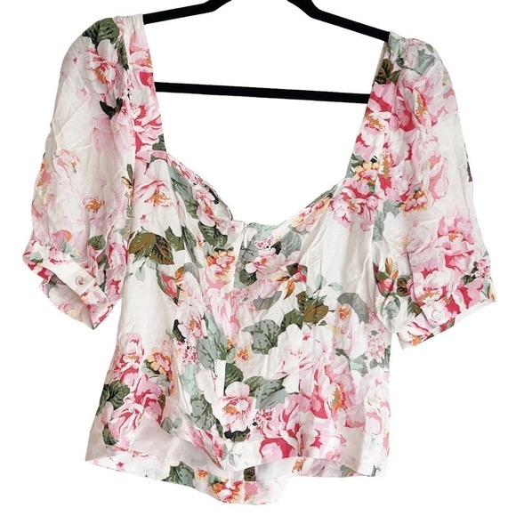 Favorite Daughter The One That Got Away Floral Square Neck Blouse Size L NWOT - Picture 4 of 8